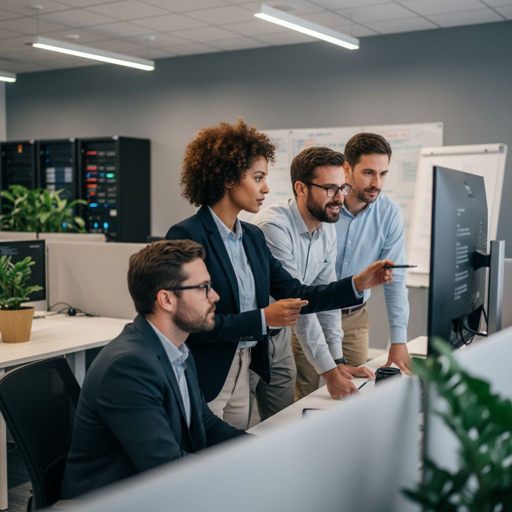 Our software development team collaborating on projects