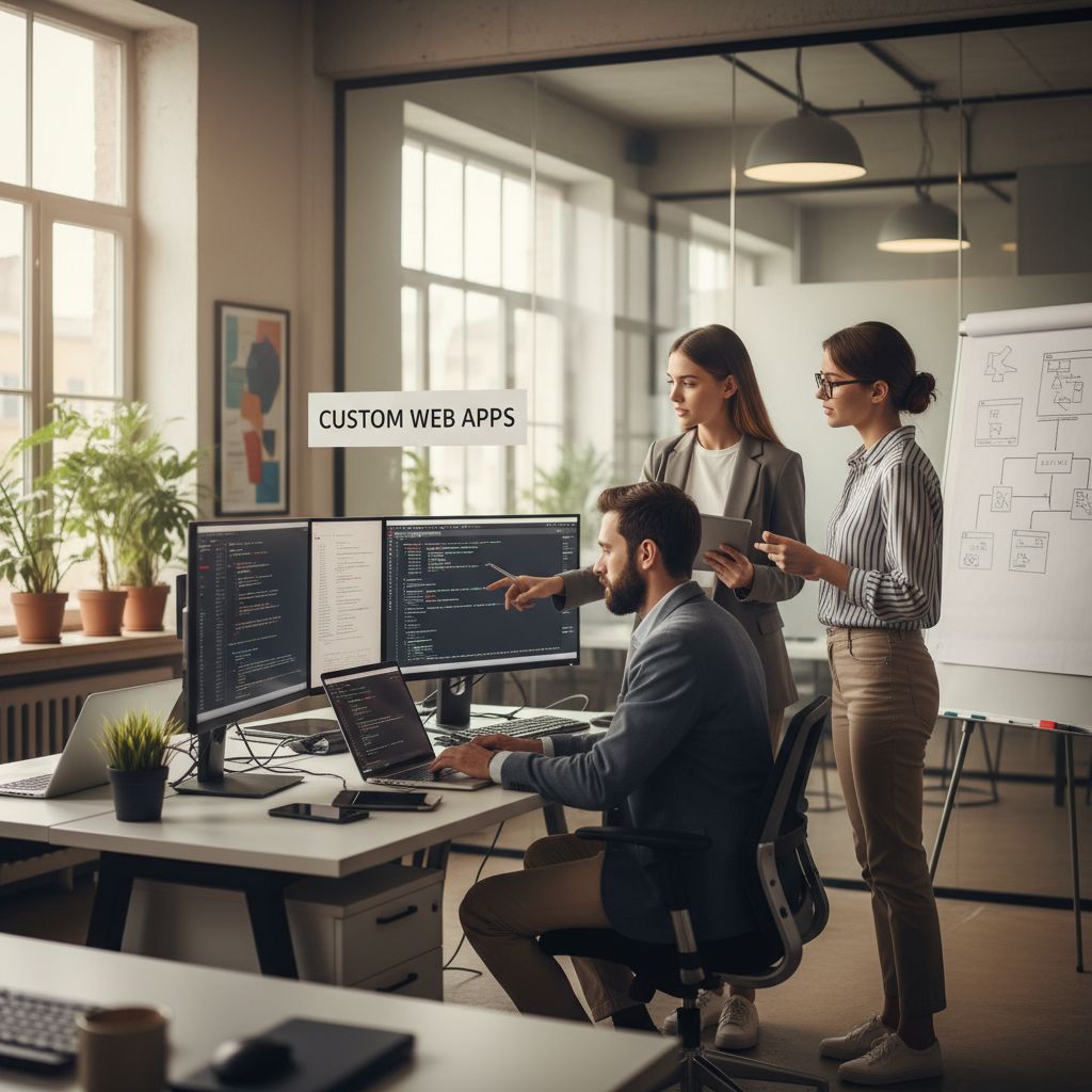 Custom web application development interface